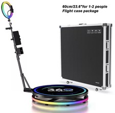 360 Photo Booth Platform RGB Ring Light Adjustable Mounts 60cm Flight Case 1-2