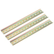 3 Pcs DIN Rail Slotted Iron Mounting Guide 12"(300mm) Long 35mm Wide 6.5mm High