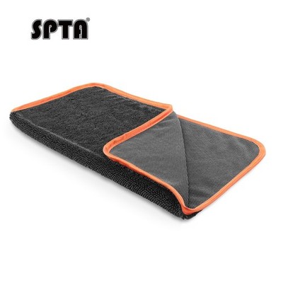 SPTA 1 x Grau mit orangefarbenem Rand Mikrofaser-Reinigungstücher 40 x 40 cm