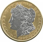 1900 Morgan Silver Dollar Colorized Gold Plated Reverse Proof Look *0572