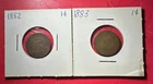 1882 & 1883 US Indian Head Cent! Good! Harder to Find! Set of 2! Old US Coins!