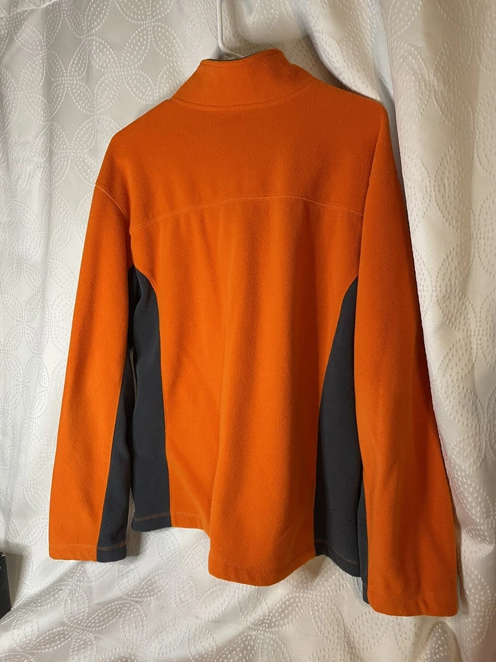 Athletic Works Jacket Sz Men's L (42-44) Orange Fleece & Gray Trim ZIP FRONT - Image 2 of 3