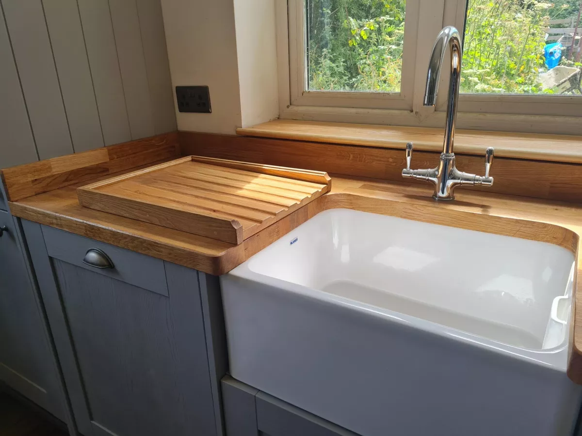 Large Wooden Draining Board for Belfast Butler Sink Wood Drainer Made From  Solid Oak Wood 