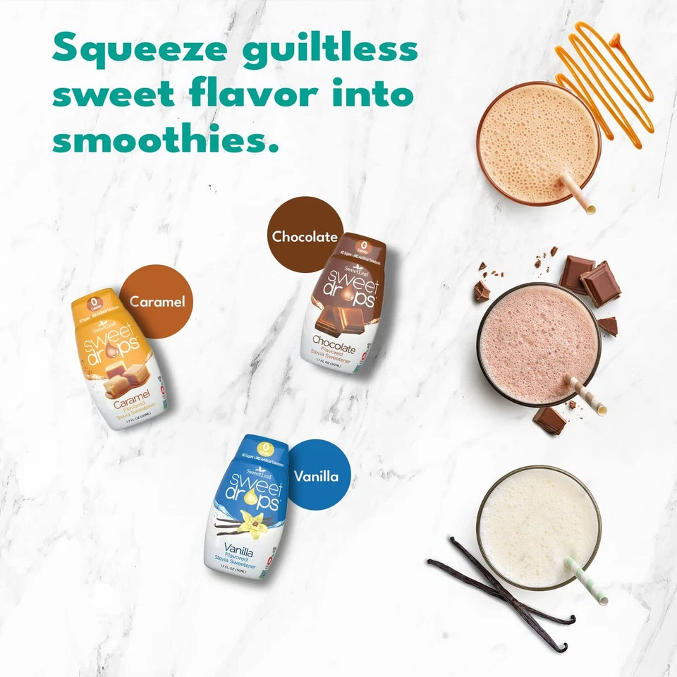 Sweet Drops - Stevia Liquid Variety Pack with Chocolate, Caramel, Vanilla Ste... - Image 4 of 4