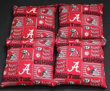 University of Alabama Crimson Tide 4 CORNHOLE BEAN BAGS Baggo Toss Tailgate Game
