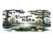 Bayou Baby Aluminum Front License Plate Car Accessory Vanity Plate Tag
