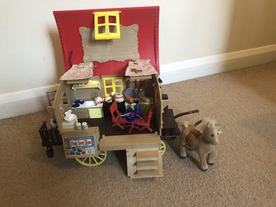 sylvanian caravan and pony