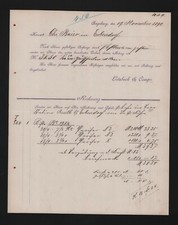 AUGSBURG, Rechnung 1890, Lotzbeck & Comp. Schnupf-Tabak-Fabrik