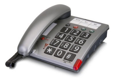 AUDIOLINE amplicomms PowerTel 46 Großtasten Telefon mit Schnellwahltasten