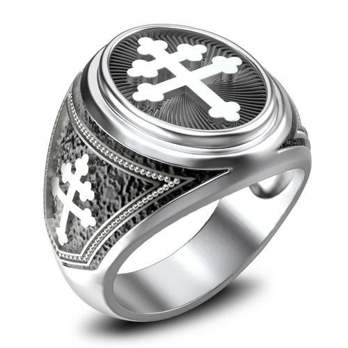 Cross of Lorraine Mens Ring Knights 