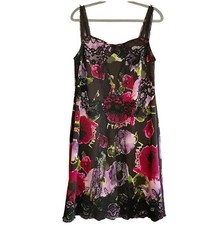 Marc Cain Dress Floral Lace Trim Cotton Blend Size 42 UK 12 US