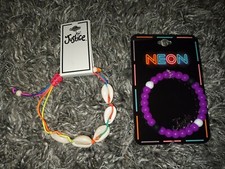 Justice new neon shell  beaded silicone bracelets