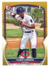 2023 Bowman Prospects Gold Yilber Herrera 47/50 Minnesota Twins #BP-86