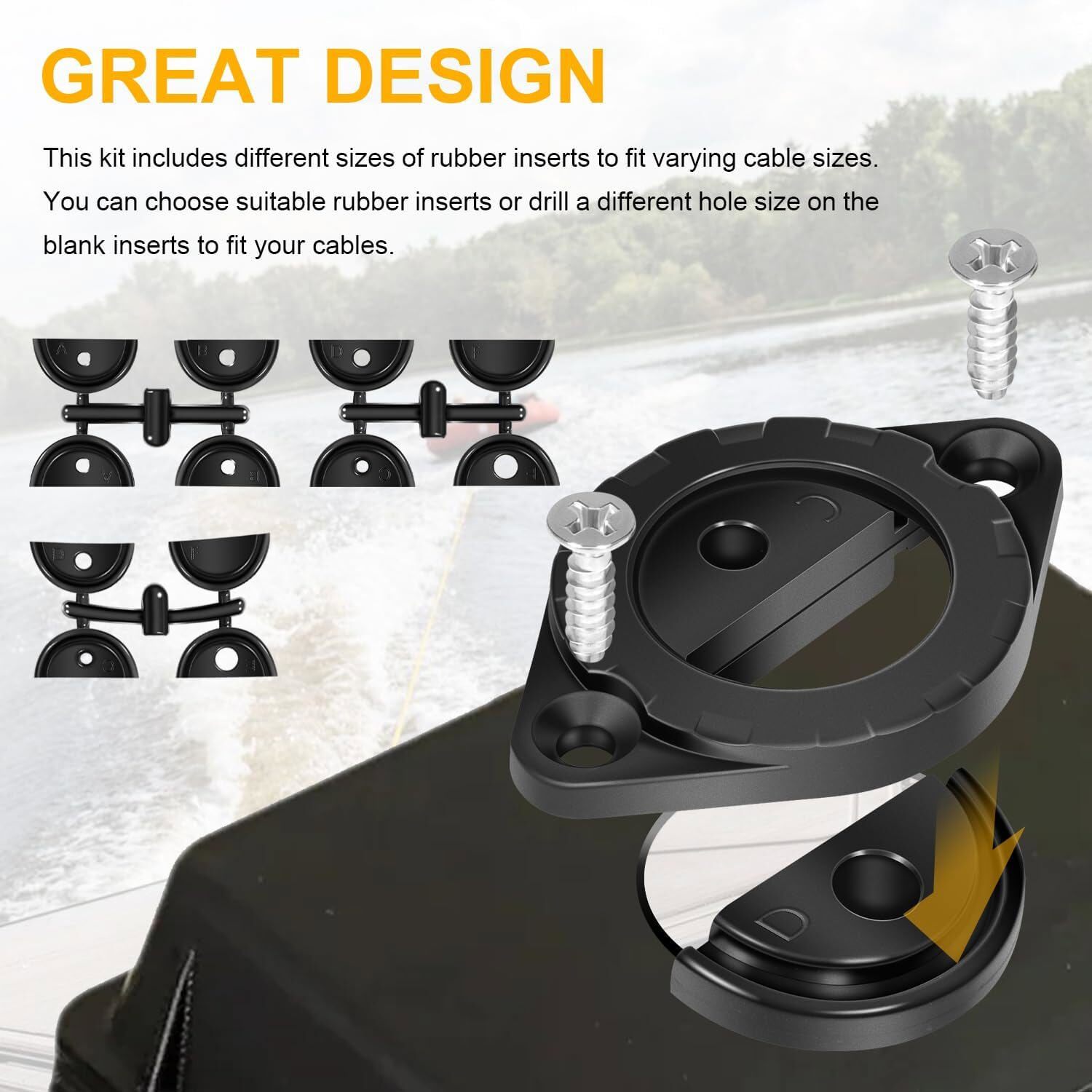 EMS-1001 GridLoc Through Hull Wiring Kit For Kayak Fishing Device Accessories