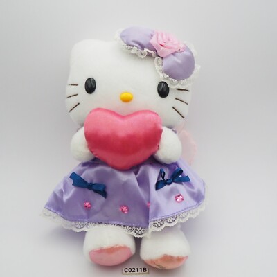 Hello Kitty Sanrio C0211B NTT Denpo Purple 2016 Plush 8'' Stuffed Toy Doll Japan