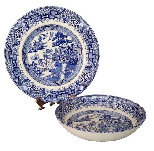 Vtg JAPAN Blue Willow 4 Piece Place Setting | eBay