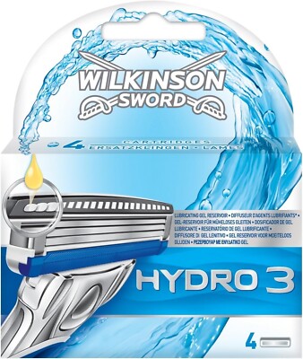 Wilkinson Sword Hydro 3 Rasierklingen - 4er-Pack - NEU VERSIEGELT KOSTENLOSER VERSAND