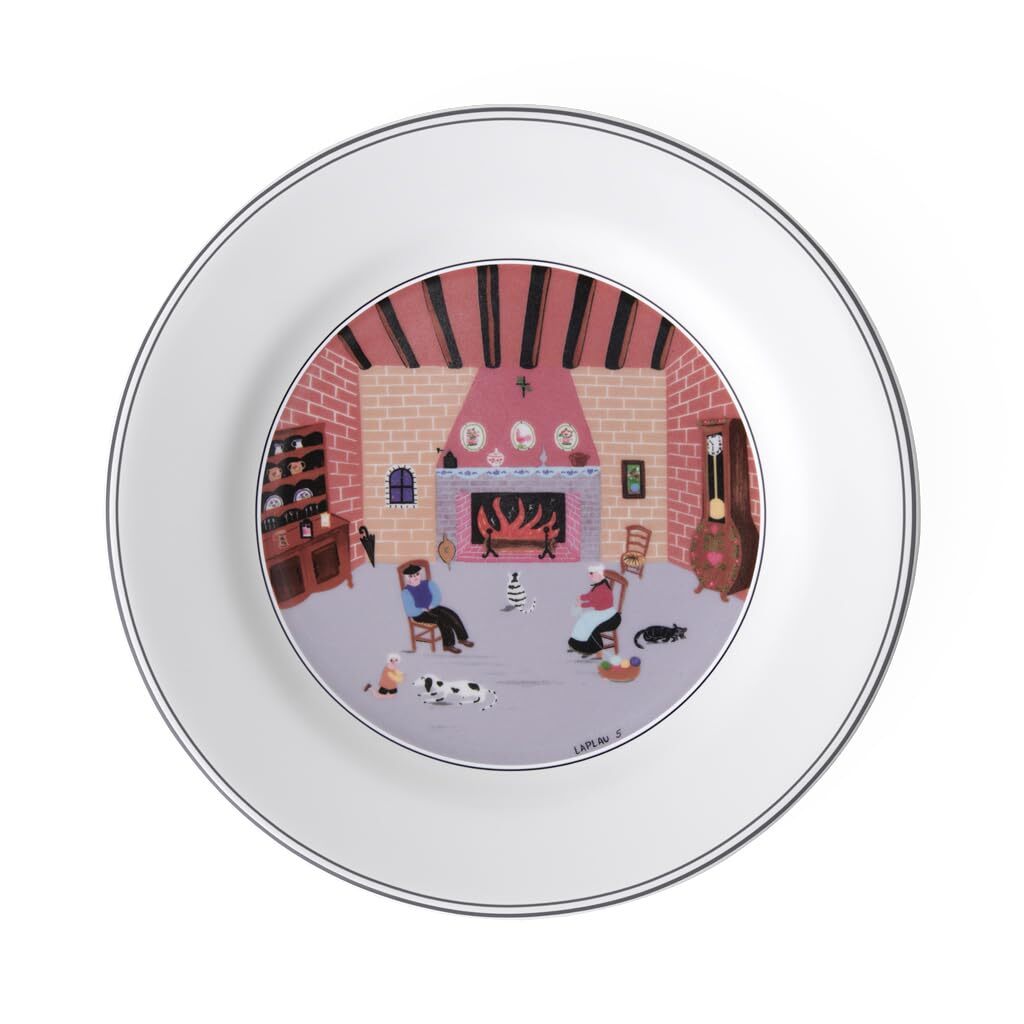 Design Naif Salad Plate #5-By the Fireside, 8.25 in, Premium Porcelain, White...
