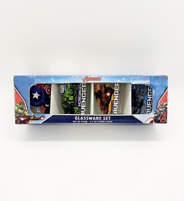 DISNEY MARVEL AVENGERS Glassware PACK OF 4 1.5oz Shot Glass SET New A48