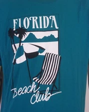 vintage 80s Sun Sportswear single stitch Florida Beach Club soft thin SZ L