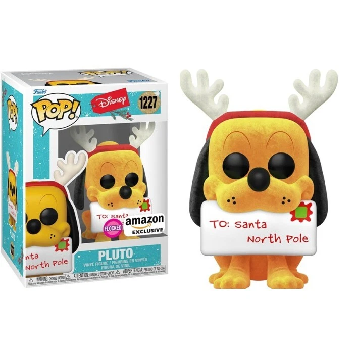 Figura Funko Pop! Disney Holiday Pluto Modelo 1227| 66369 Edición Flocked Exclus - Imagen 3 de 3