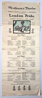 1916 Wyndham's theatre SILK programme Gerald du Maurier (Peter Pan Capt Hook)