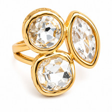 Women's Luxury Triple Crystal Statement Ring