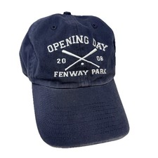 Fenway Park Opening Day 2008 Ball Cap Blue White Adj Strap Snap Hat Red Sox EUC