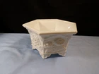 Fenton White Milk Glass Chrysanthemum Planter Footed Bowl Vase