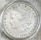 1891 P Morgan Silver Dollar 1 ea - 90 % Pure Silver - Light Toning - In Capsule