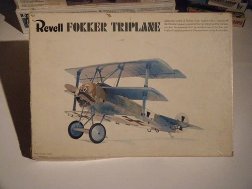 RARE SEALED CLASSIC 1965 REVELL 1/28 WW I Ger FOKKER DR-1 Tri-Plane Werner Voss