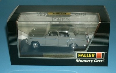 1/43 Scale 1950s Mercedes 220 S W180 Pontoon Diecast Model (4'') Faller 4320 Gray