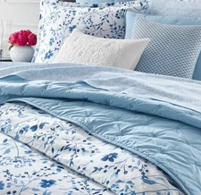 Bloomingdale's Sky "Gracie" 2 Piece Euro Pillow Shams Set, Cotton Sateen, NWT!