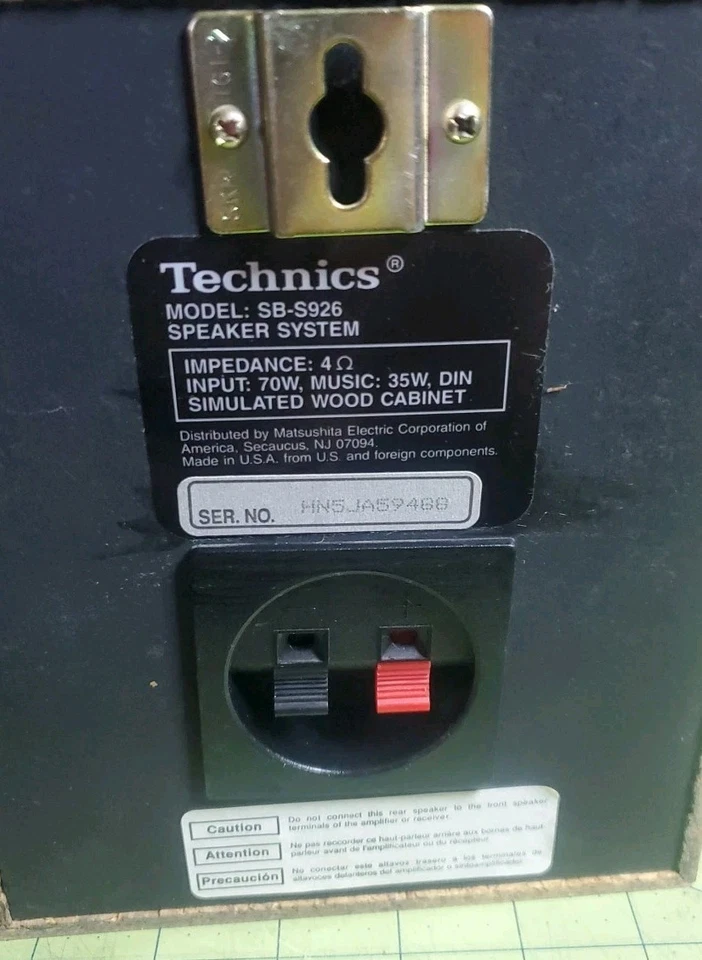 Sistema de Altavoces Technics SB-S926 SB-C926 Grano Madera Como Nuevo  Foto 4 de 4