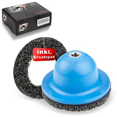 Radnabenschleifer 150 mm 1/2'' + Ersatz-Pad Topfschleifer grobe Scheibe Entrosten