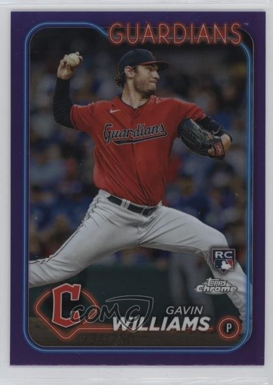 2024 Topps Chrome Purple Refractor 134/250 Gavin Williams #15 Rookie RC