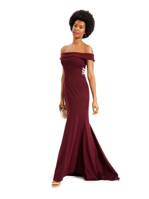 SPEECHLESS Womens Burgundy Full-Length Evening Sheath Dress 5