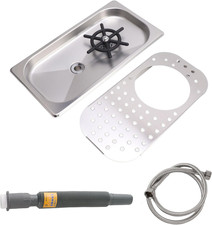 Glass Rinser, Espresso Rinser with Side Spray, Drain and Drip Tray, 304 Stainles