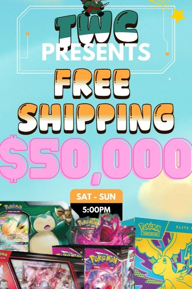 FREE SHIPPING ALL | $50,000 SEALED & SINGLES | SAT & SUN | POKEMON/ONE PIEC