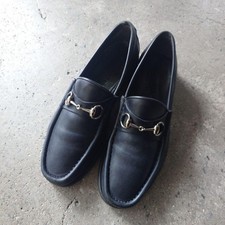 GUCCI horseit leather loafer black 41 1/2