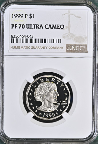 1999 P Proof Susan B. Anthony Dollar NGC PF 70 Ultra Cameo