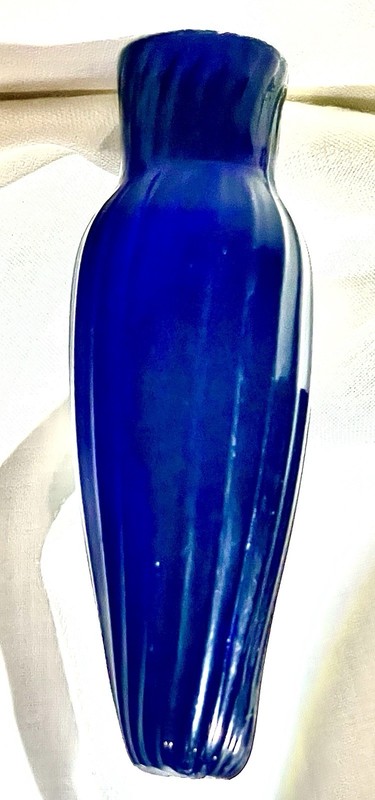 1800s Cobalt Blue Glass Pontil Ribbed￼Perfume/ Scent Bottle 3”