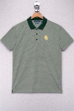 Cutter  Buck Baylor University Polo Shirt Men XL Green Striped Golf Performance