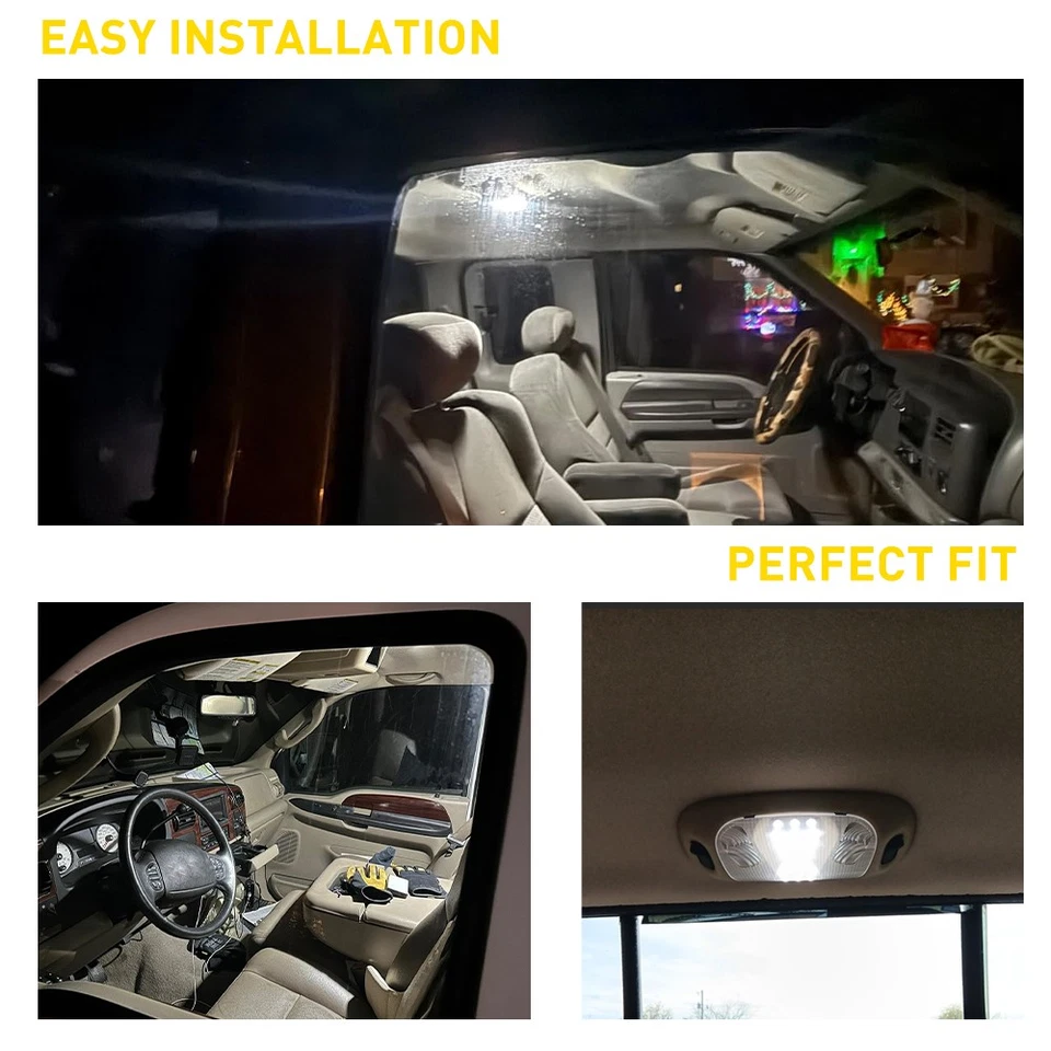 Luz LED domo interior transparente para Ford F-250 350 450 550 Super Duty 1999-07 EOA Foto 2 de 4
