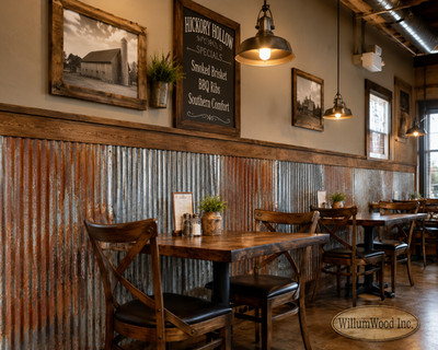 1 Sq Ft Sample pc. Reclaimed Corrugated Metal Tile Rustic Barn Tin Accent Wall