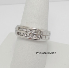 1/4CT MENS NATURAL DIAMOND WEDDING BAND BRIDAL RING 10K WHITE GOLD