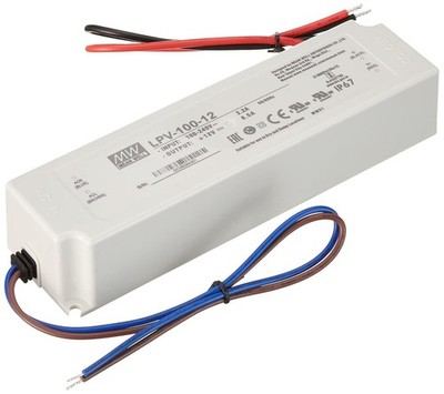 Mean Well LPV-100-12 C.V Single Output Waterproof 100W 8.5A 12VAC/DC Output
