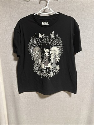 Bratz Unisex Adults Black Graphic Logo Crew Neck Short Sleeve T-Shirt Size XXL