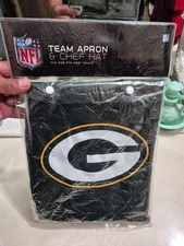 NEW NFL Green Bay Packers Team Apron & Chef Hat Unisex One Size Green Yellow