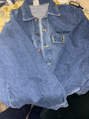 vintage chore/work wear - French postal workers authentic denim jacket VGC L/XL - Picture 8 of 17